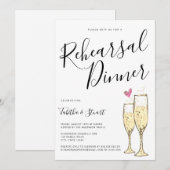 Champagne Toast repetitie diner Kaart (Voorkant / Achterkant)