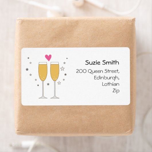 Champagne Toast Return Address Labels (Insitu)