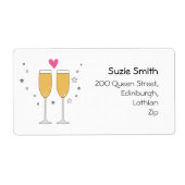 Champagne Toast Return Address Labels (Voorkant)
