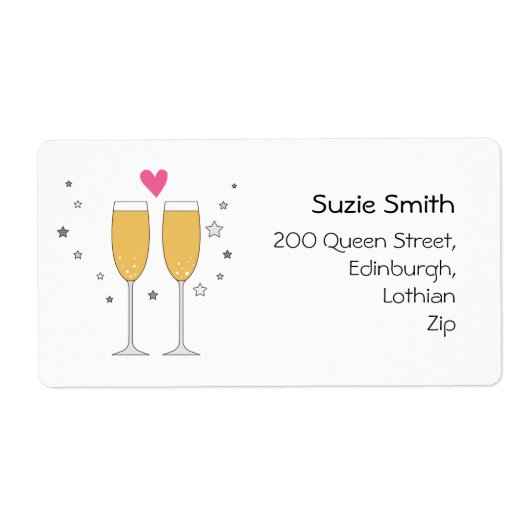Champagne Toast Return Address Labels (Voorkant)