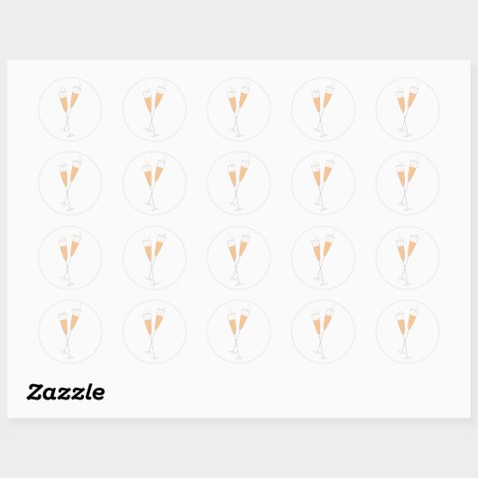 Champagne Toast Ronde Sticker (Vel)