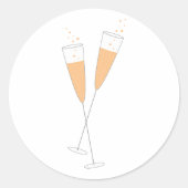 Champagne Toast Ronde Sticker (Voorkant)