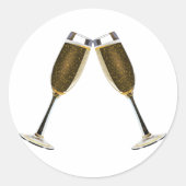 Champagne Toast Ronde Sticker (Voorkant)