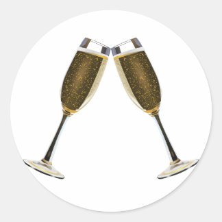 Champagne Toast Ronde Sticker