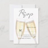 Champagne Toast RSVP Kaartje (Voorkant)