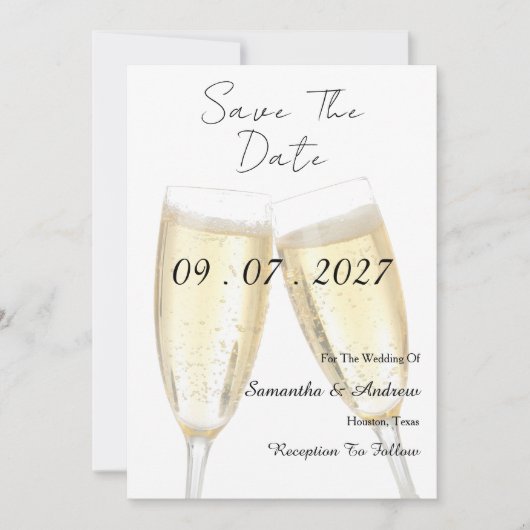 Champagne Toast Save The Date (Voorkant)