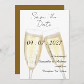 Champagne Toast Save The Date (Voorkant / Achterkant)