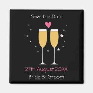 Champagne Toast Save the Date Magnet