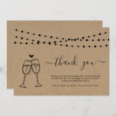 Champagne Toast & String Lights Bedankkaart (Voorkant / Achterkant)