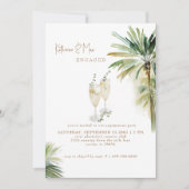 Champagne Toast Tropical Engagement Party Kaart (Voorkant)