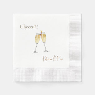 Champagne Toast Trouwfeest Persoonlijk Munt Servet