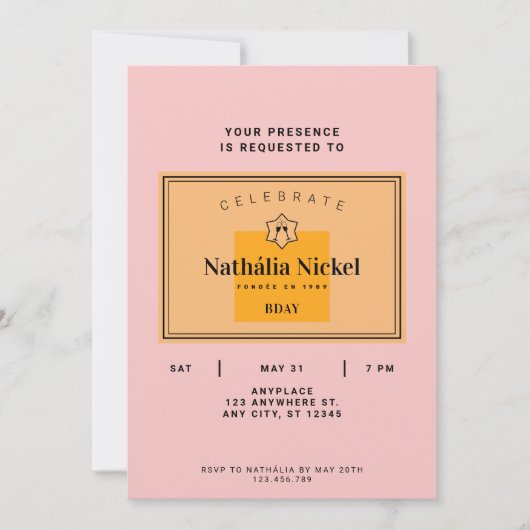 Champagne Toast uitnodiging (Voorkant)