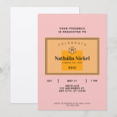 Champagne Toast uitnodiging (Voorkant / Achterkant)