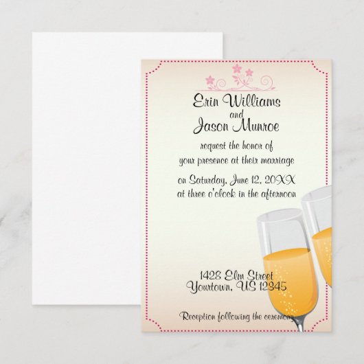 Champagne Toast Uitnodiging (Voorkant / Achterkant)