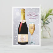 Champagne Toast | Uitnodiging nieuwjaarspartij (Staand voorkant)