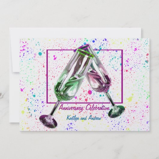 Champagne Toast/ Verjaardagsfeestje Kaart (Voorkant)