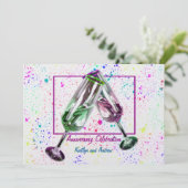 Champagne Toast/ Verjaardagsfeestje Kaart (Staand voorkant)