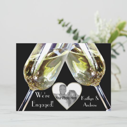 Champagne Toast / Verloving Aankondiging (Staand voorkant)