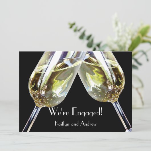 Champagne Toast / Verloving Aankondiging (Staand voorkant)