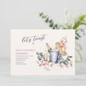 Champagne Toast Verlovingsfeest Kaart (Staand voorkant)