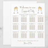 Champagne Toast Verlovingsfeest Zitkaarten (Voorkant / Achterkant)