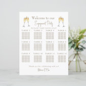 Champagne Toast Verlovingsfeest Zitkaarten (Staand voorkant)