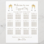 Champagne Toast Verlovingsfeest Zitkaarten (Voorkant)