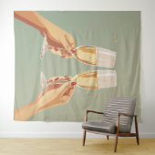 Champagne Toast Viering  Wandkleed (In Situ (horizontaal))