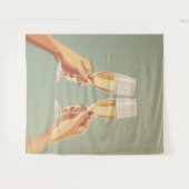 Champagne Toast Viering  Wandkleed (Voorkant (horizontaal))
