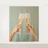 Champagne Toast Viering  Wandkleed (Voorkant)