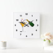 Champagne Toast Vierkante Klok (Huis)