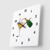 Champagne Toast Vierkante Klok (Hoek)