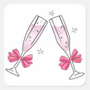Champagne Toast Vierkante Sticker