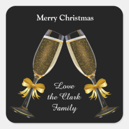 Champagne Toast Vierkante Sticker