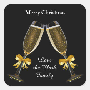 Champagne Toast Vierkante Sticker