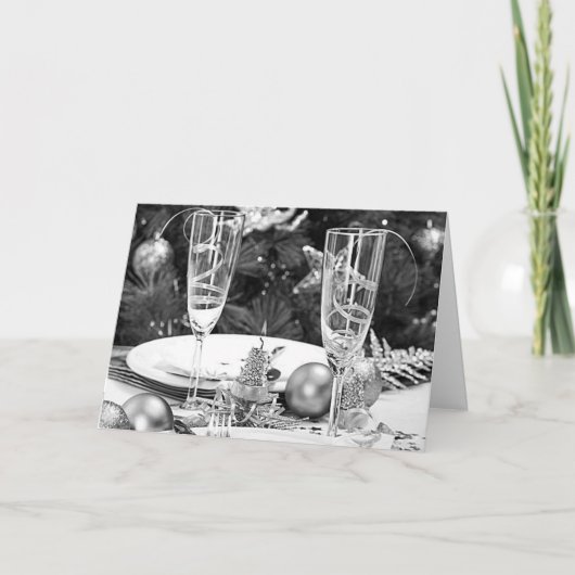 **CHAMPAGNE TOAST** VOOR EEN ZEER VROLIJK KERSTFEE FEESTDAGEN KAART (Voorkant)