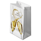 Champagne Toast voor Jubileum Klein Cadeauzakje (Voorkant Gekanteld)