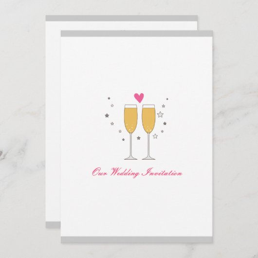 Champagne Toast Weddenschap Kaart (Voorkant / Achterkant)