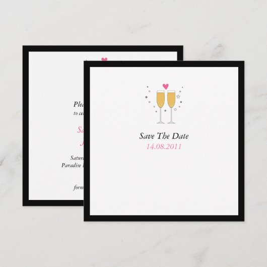 Champagne Toast Wedding Save the Date (Voorkant / Achterkant)
