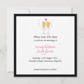 Champagne Toast Wedding Save the Date (Achterkant)