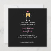 Champagne Toast Wedding Save the Date - black (Achterkant)