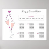 Champagne Toast Wedding Table Plan Poster (Voorkant)