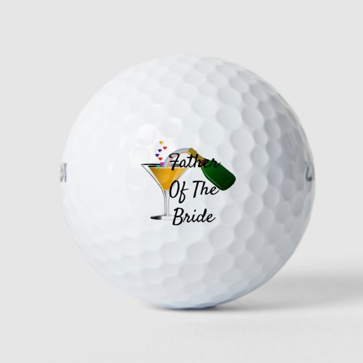 Champagne Toast Wedding Vader Bride Golfballen (Voorkant)