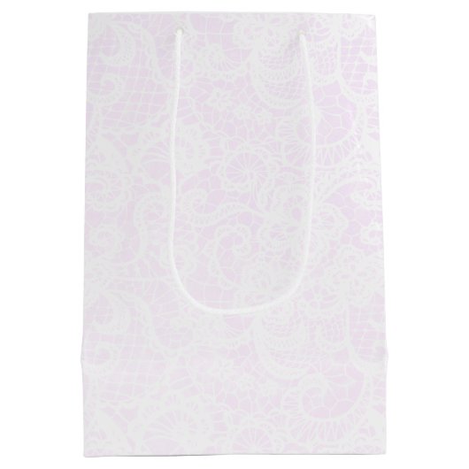 Champagne Toast White Lace Medium Cadeauzakje (Achterkant)