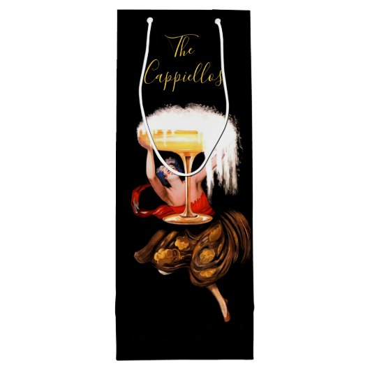 Champagne Toast  Wine Gift Bag Wijn Cadeautas (Achterkant)