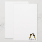 Champagne Toasting Flutes Cheers Briefpapier (Voorkant / Achterkant)