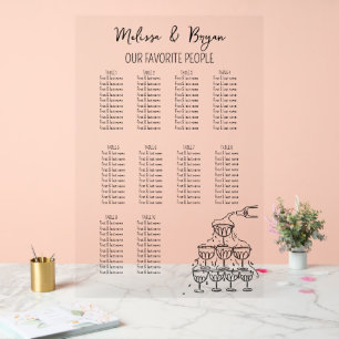 Champagne Toren Bruiloft 10 tafels zitplaatsen gra Acryl Bord