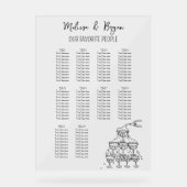 Champagne Toren Bruiloft zitgrafiek 18x24 Acryl Bord (Voorkant)