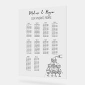 Champagne Toren Bruiloft zitgrafiek 18x24 Acryl Bord (Hoek)