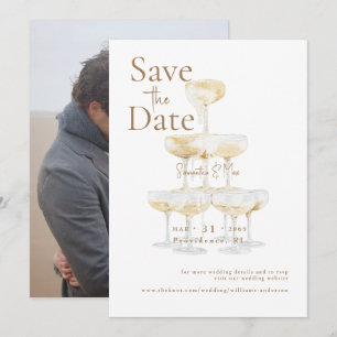 Champagne Toren De Twee Van Ons Foto Save the Date